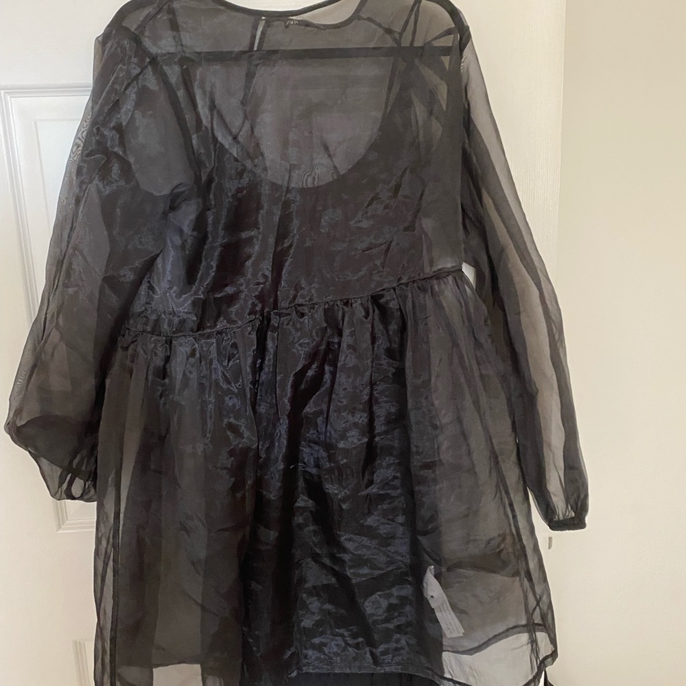 Puffy black organza dress